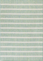 Nourison Home Positano Indoor/Outdoor Blue Green Ivory 8' x 10' Area Rug, Easy Cleaning, Non Shedding, Bed Room, Living Room, Dining Room, Backyard, Deck, Patio (8x10)