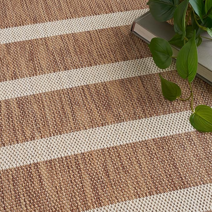 Nourison Home Positano Jute Ivory 5' x 7' Area Rug - Easy Clean, Non Shedding, Bed Room, Living Room, Dining Room, Kitchen (5' x 7')