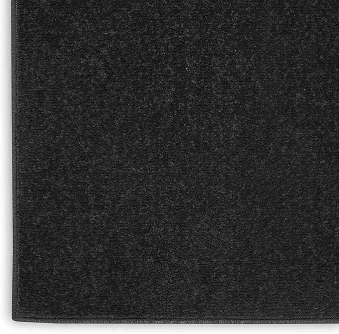 Nourison Home Nourison Essentials Black 7' x Square Area Rug - Easy Clean, Non Shedding, Bed Room, Living Room, Dining Room, Kitchen (7' x Square)