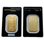 New 24K Gold Plated Swiss 1 OZ  Argor-Heraeus Gold Bar Replica Gold Bullion Gold Coin Gifts Coin Bullion Collection