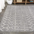 JONATHAN Y Boho Vintage Diamond Gray/Ivory Indoor Area Rug 9X12 ft, Moroccan Hype for Living Room, Bedroom, Kitchen, Office, Easy-Cleaning, High Traffic, Pet-Friendly, Non-Shedding (MOH101C-9)