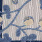 Nourison Home Aloha Blue Grey 5'3" x Round Area Rug - Easy Clean, Non Shedding, Bed Room, Living Room, Dining Room, Kitchen (5' x Round)