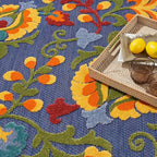 Nourison Home Aloha Navy Multicolor 7'10" x 10'6" Area Rug - Easy Clean, Non Shedding, Bed Room, Living Room, Dining Room, Kitchen (8' x 11')