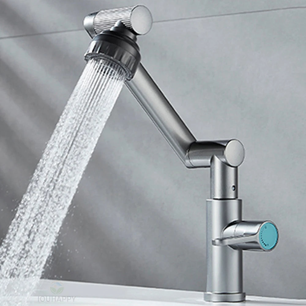 360°Rotating Swing Arm Stainless Steel Hot Cold Faucet  4 Modes Waterfall Kitchen Faucet Multifunctional kitchen Accessories