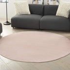Nourison Home Nourison Essentials Pink 6' x Round Area Rug - Easy Clean, Non Shedding, Bed Room, Living Room, Dining Room, Kitchen (6' x Round)