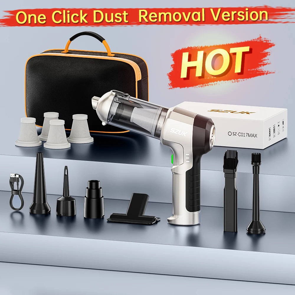 SZUK High Pressure Car Vacuum Cleaner Portable Handheld Mini Vacuum Cleaner Cordless Strong Suction Car Cleaner Home Appliance