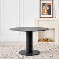 Modern Simple Round Dining Table, Solid Wood Stable Base Dining Table for 4-6 People, Suitable for Bedroom/Living Room