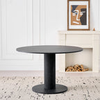 Modern Simple Round Dining Table, Solid Wood Stable Base Dining Table for 4-6 People, Suitable for Bedroom/Living Room