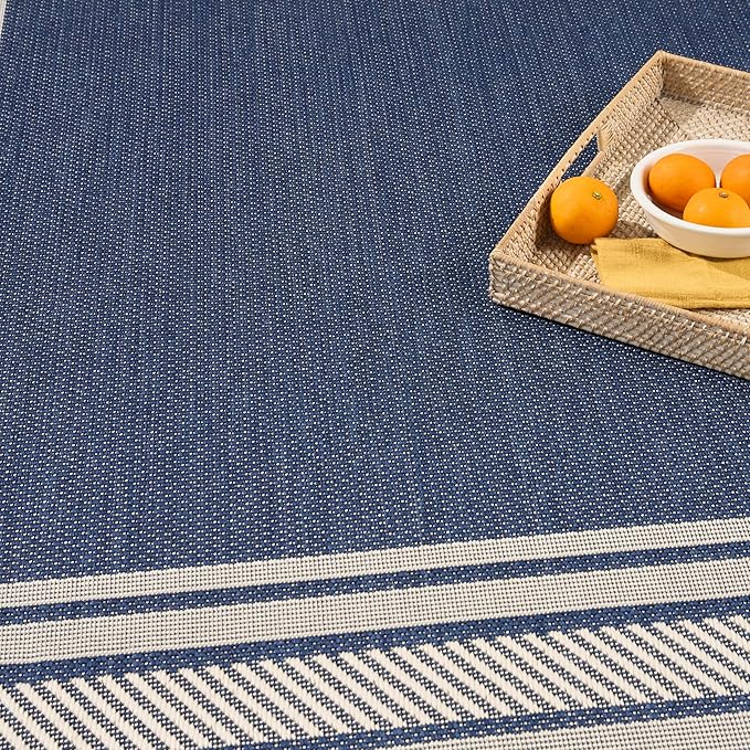 Nourison Home Horizon Indoor/Outdoor Navy 9' x 12' Area Rug - Easy Clean, Non Shedding, Bed Room, Living Room, Dining Room, Kitchen (9' x 12')