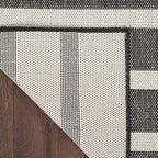 Nourison Home Positano Black Ivory 9' x 12' Area Rug - Easy Clean, Non Shedding, Bed Room, Living Room, Dining Room, Kitchen (9' x 12')