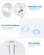 USB Foldable Fan with 4 Speeds ＆ Timing,Battery Operated Mini Fan for