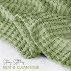 Utopia Bedding Sage Green 100% Cotton Waffle Blanket 300 GSM [Full - 90x84 Inch] Soft Lightweight Breathable Bed Blanket for All Season