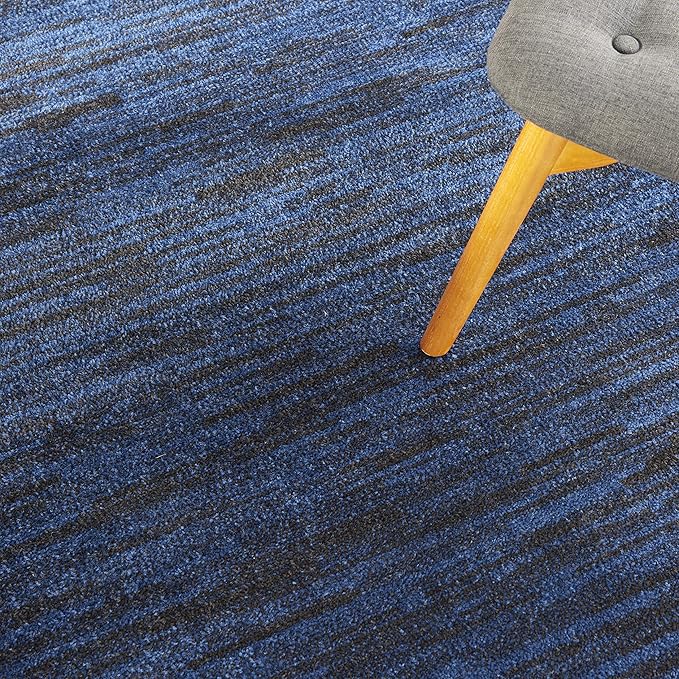 Nourison Home Nourison Essentials Midnight Blue 4' x Round Area Rug - Easy Clean, Non Shedding, Bed Room, Living Room, Dining Room, Kitchen (4' x Round)