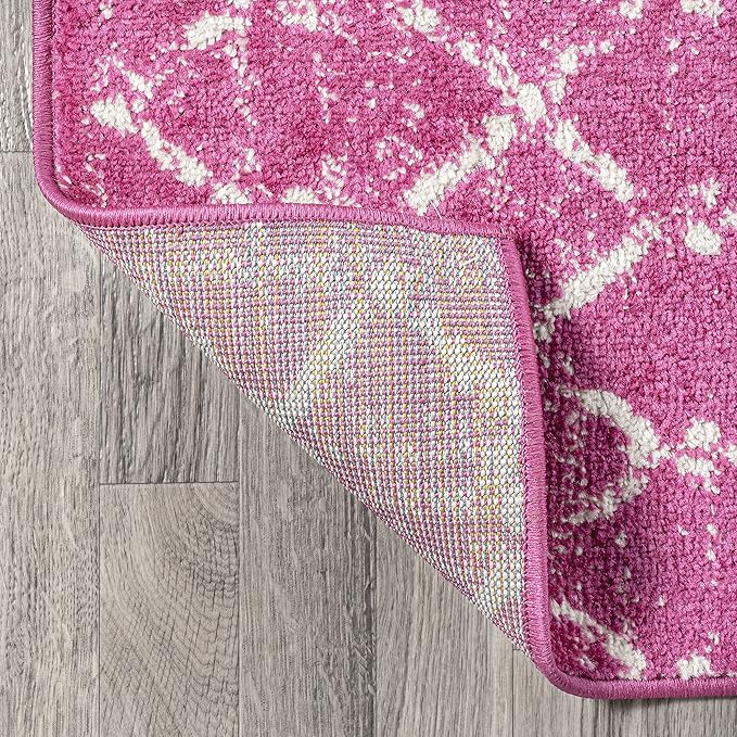 JONATHAN Y Boho Vintage Diamond Fuchsia/Ivory Runner Rug 2X8 ft, Moroccan Hype for Living Room, Bedroom, Kitchen, Office, Easy-Cleaning, High Traffic, Pet-Friendly, Non-Shedding (MOH101G-28)