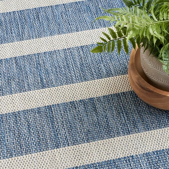 Nourison Home Positano Navy Ivory 8' x 10' Area Rug - Easy Clean, Non Shedding, Bed Room, Living Room, Dining Room, Kitchen (8' x 10')