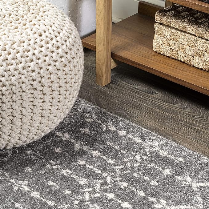 JONATHAN Y Boho Vintage Diamond Gray/Ivory Runner Rug 2X10 ft, Moroccan Hype for Living Room, Bedroom, Kitchen, Office, Easy-Cleaning, High Traffic, Pet-Friendly, Non-Shedding (MOH101C-210)