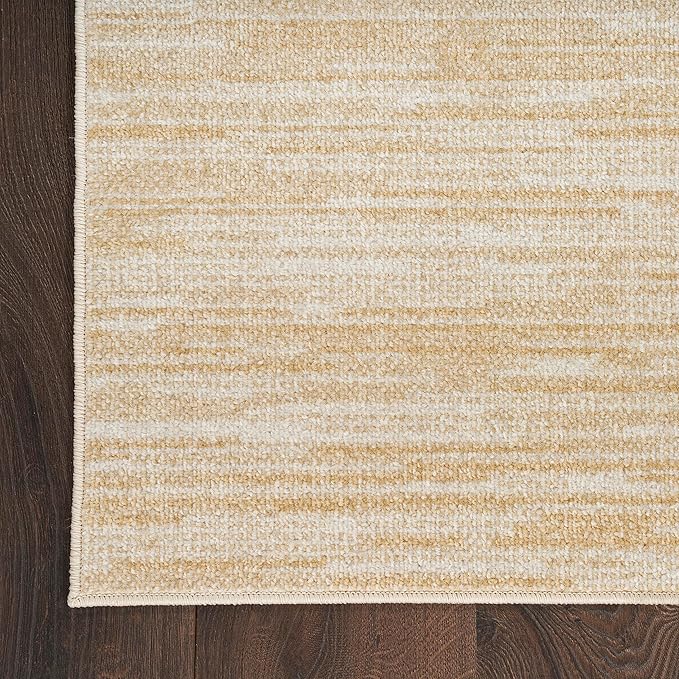Nourison Home Nourison Essentials Ivory Gold 2'2" x 7'6" Area Rug - Easy Clean, Non Shedding, Bed Room, Living Room, Dining Room, Kitchen (8' Runner)
