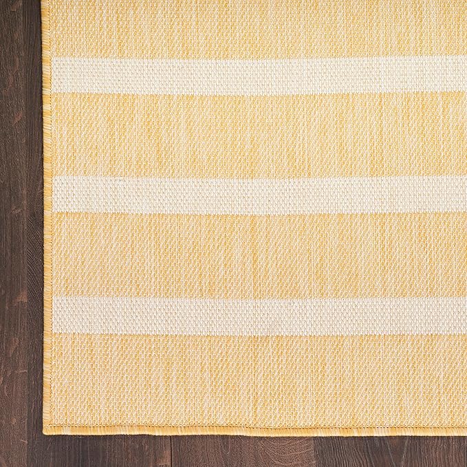 Nourison Home Positano Yellow Ivory 9' x 12' Area Rug - Easy Clean, Non Shedding, Bed Room, Living Room, Dining Room, Kitchen (9' x 12')
