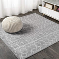JONATHAN Y Boho Vintage Diamond Gray/Ivory Square Area Rug 7X7 ft, Moroccan Hype for Living Room, Bedroom, Kitchen, Office, Easy-Cleaning, High Traffic, Pet-Friendly, Non-Shedding (MOH101C-7SQ)