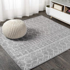 JONATHAN Y Boho Vintage Diamond Gray/Ivory Square Area Rug 6X6 ft, Moroccan Hype for Living Room, Bedroom, Kitchen, Office, Easy-Cleaning, High Traffic, Pet-Friendly, Non-Shedding (MOH101C-6SQ)