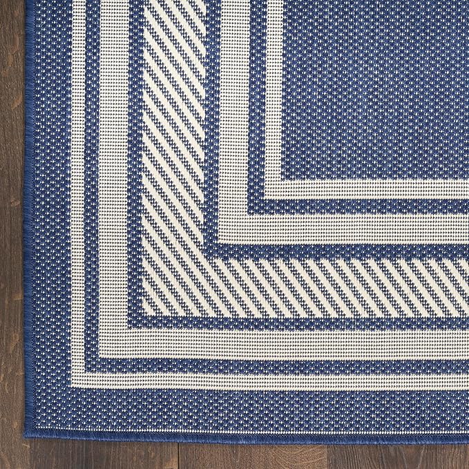 Nourison Home Horizon Indoor/Outdoor Navy 9' x 12' Area Rug - Easy Clean, Non Shedding, Bed Room, Living Room, Dining Room, Kitchen (9' x 12')