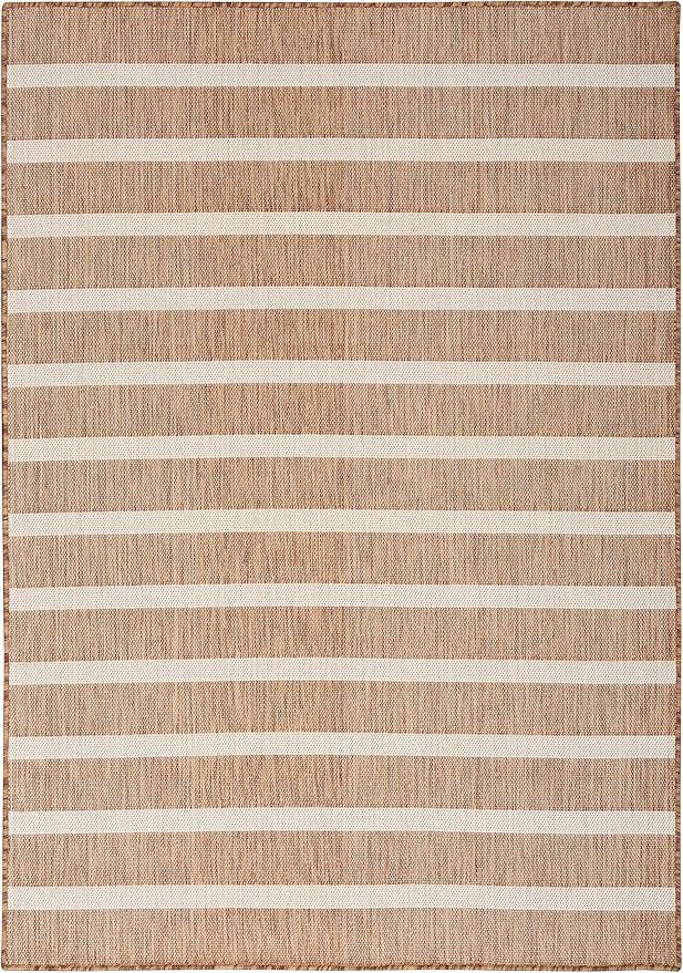 Nourison Home Positano Jute Ivory 4' x 6' Area Rug - Easy Clean, Non Shedding, Bed Room, Living Room, Dining Room, Kitchen (4' x 6')
