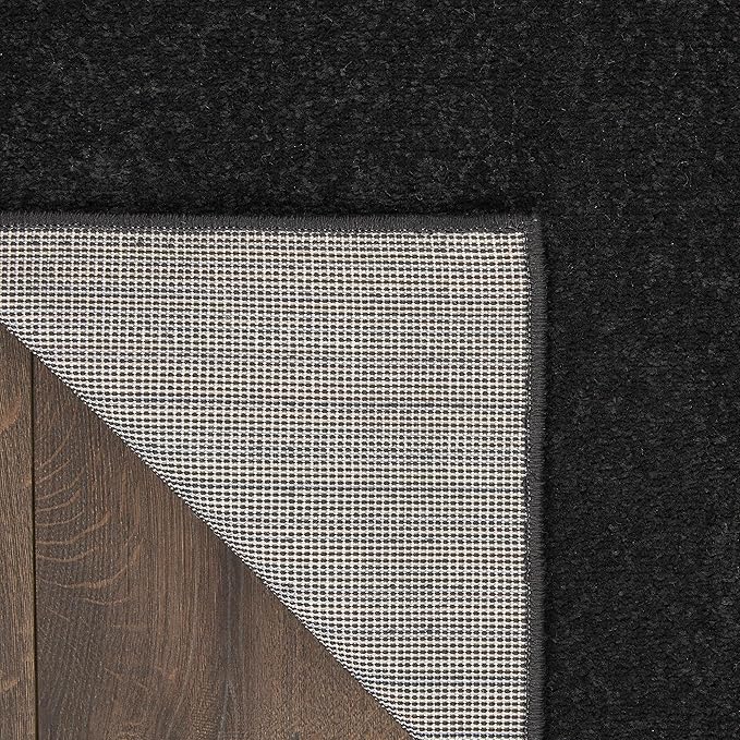 Nourison Home Nourison Essentials Black 2'2" x 10' Area Rug - Easy Clean, Non Shedding, Bed Room, Living Room, Dining Room, Kitchen (10' Runner)