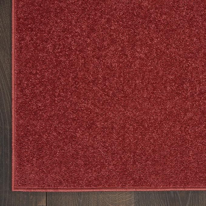 Nourison Home Nourison Essentials Brick Red 7' x Square Area Rug - Easy Clean, Non Shedding, Bed Room, Living Room, Dining Room, Kitchen (7' x Square)