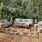 Nourison Home Aloha Multicolor 9' x 12' Area Rug - Easy Clean, Non Shedding, Bed Room, Living Room, Dining Room, Kitchen (9' x 12')