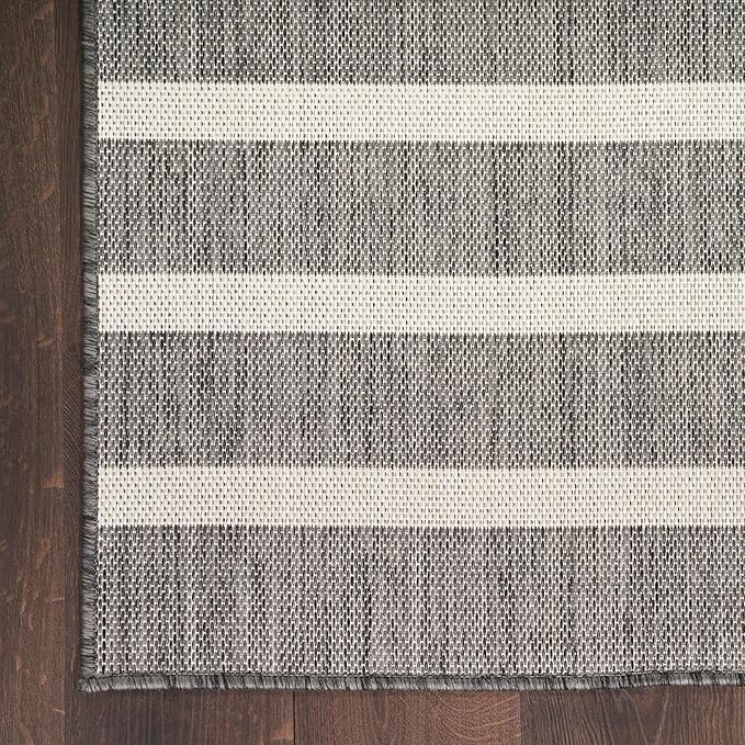 Nourison Home Positano Charcoal Ivory 9' x 12' Area Rug - Easy Clean, Non Shedding, Bed Room, Living Room, Dining Room, Kitchen (9' x 12')