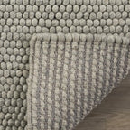 SAFAVIEH Natura Collection Area Rug - 12' Round, Silver, Handmade Wool Blend, Textured Design, Ideal for Living Room, Bedroom, Dining Space (NAT620C)
