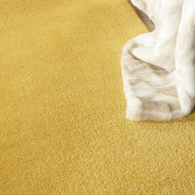 Nourison Home Nourison Essentials Yellow 5' x Square Area Rug - Easy Clean, Non Shedding, Bed Room, Living Room, Dining Room, Kitchen (5' x Square)