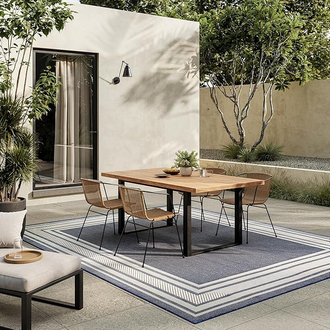 Nourison Home Horizon Indoor/Outdoor Navy 10' x 14' Area Rug - Easy Clean, Non Shedding, Bed Room, Living Room, Dining Room, Kitchen (10' x 14')