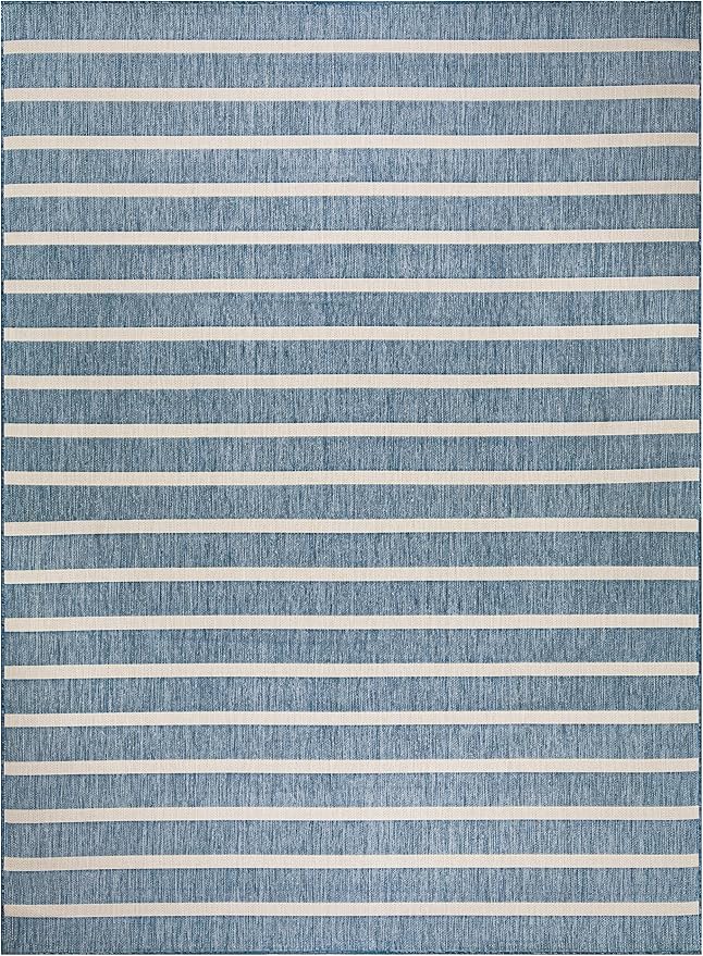 Nourison Home Positano Navy Ivory 8' x 10' Area Rug - Easy Clean, Non Shedding, Bed Room, Living Room, Dining Room, Kitchen (8' x 10')