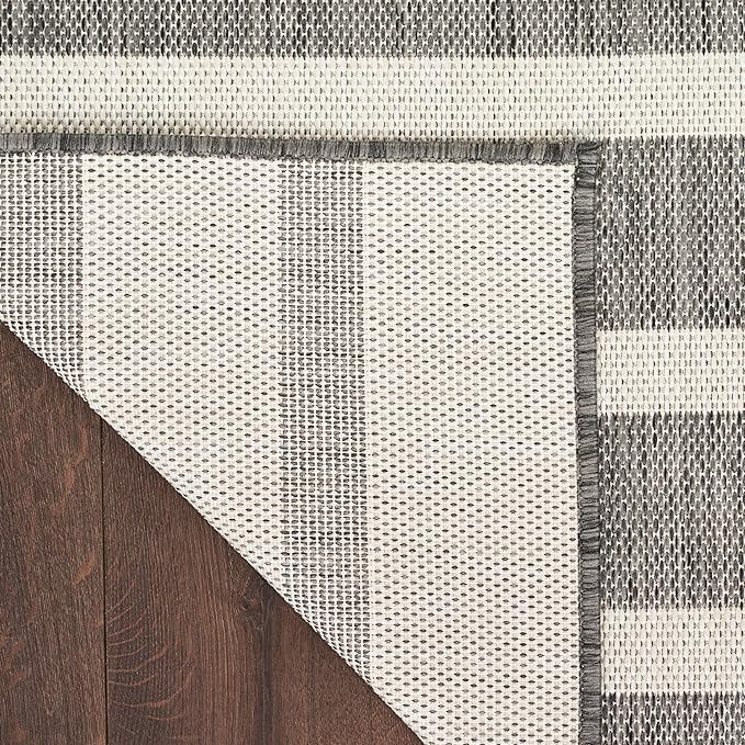 Nourison Home Positano Charcoal Ivory 8' x 10' Area Rug - Easy Clean, Non Shedding, Bed Room, Living Room, Dining Room, Kitchen (8' x 10')