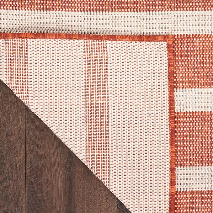 Nourison Home Positano Terracotta Ivory 9' x 12' Area Rug - Easy Clean, Non Shedding, Bed Room, Living Room, Dining Room, Kitchen (9' x 12')