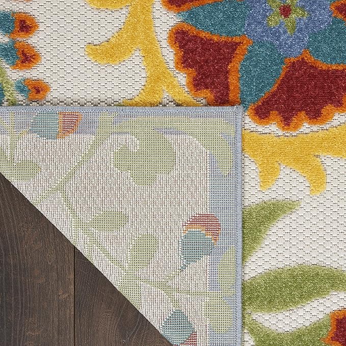 Nourison Home Aloha Ivory Multicolor 2'3" x 10' Area Rug - Easy Clean, Non Shedding, Bed Room, Living Room, Dining Room, Kitchen (10' Runner)