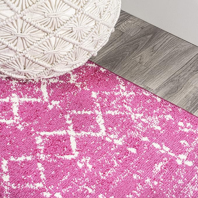 JONATHAN Y Boho Vintage Diamond Fuchsia/Ivory Runner Rug 2X8 ft, Moroccan Hype for Living Room, Bedroom, Kitchen, Office, Easy-Cleaning, High Traffic, Pet-Friendly, Non-Shedding (MOH101G-28)