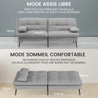 COMHOMA Fold-out Futon Cover Sofa Sleeper Sleeper Fits Corner Sofa 3-Seater Guest Sofa with Adjustable Backrest fabric