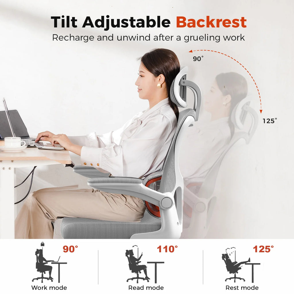 Comhoma Office Chair Ergonomic Desk Chair with Flip-Up Armrests, 3D Headrest Executive Desk Chair Comfy