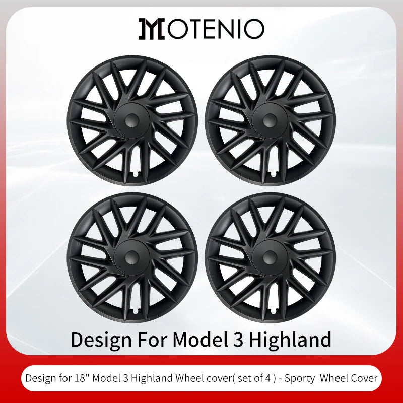 4PCS HubCap for Tesla Model3 Highland 18 Inch Sporty Style Performance Wheel Cap Automobile Full Rim Cover Accessories 2023-2025