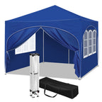 3x3m Folding Gazebo with 4 Side Walls Height-Adjustable Party Tent Water-Repellent UV Protection for Garden Camping Picnic