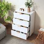 ROSAHQNDA 6-drawer chest of drawers, 4-drawer dresser, modern storage cabinet with metal legs, creative MDF storage cabinet