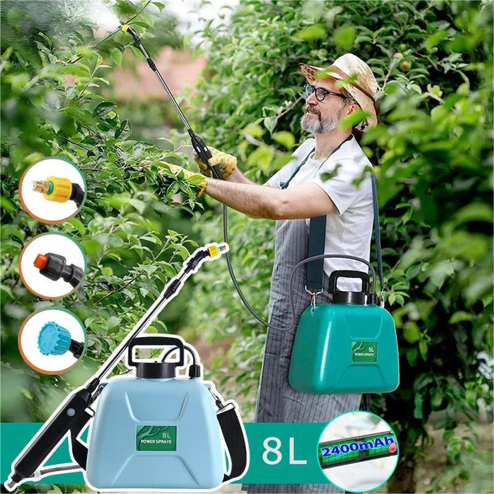 Electric Sprayer 8L water Can With Spray Gun Automatic Garden Mister USB Rechargeable Irrigation Tool