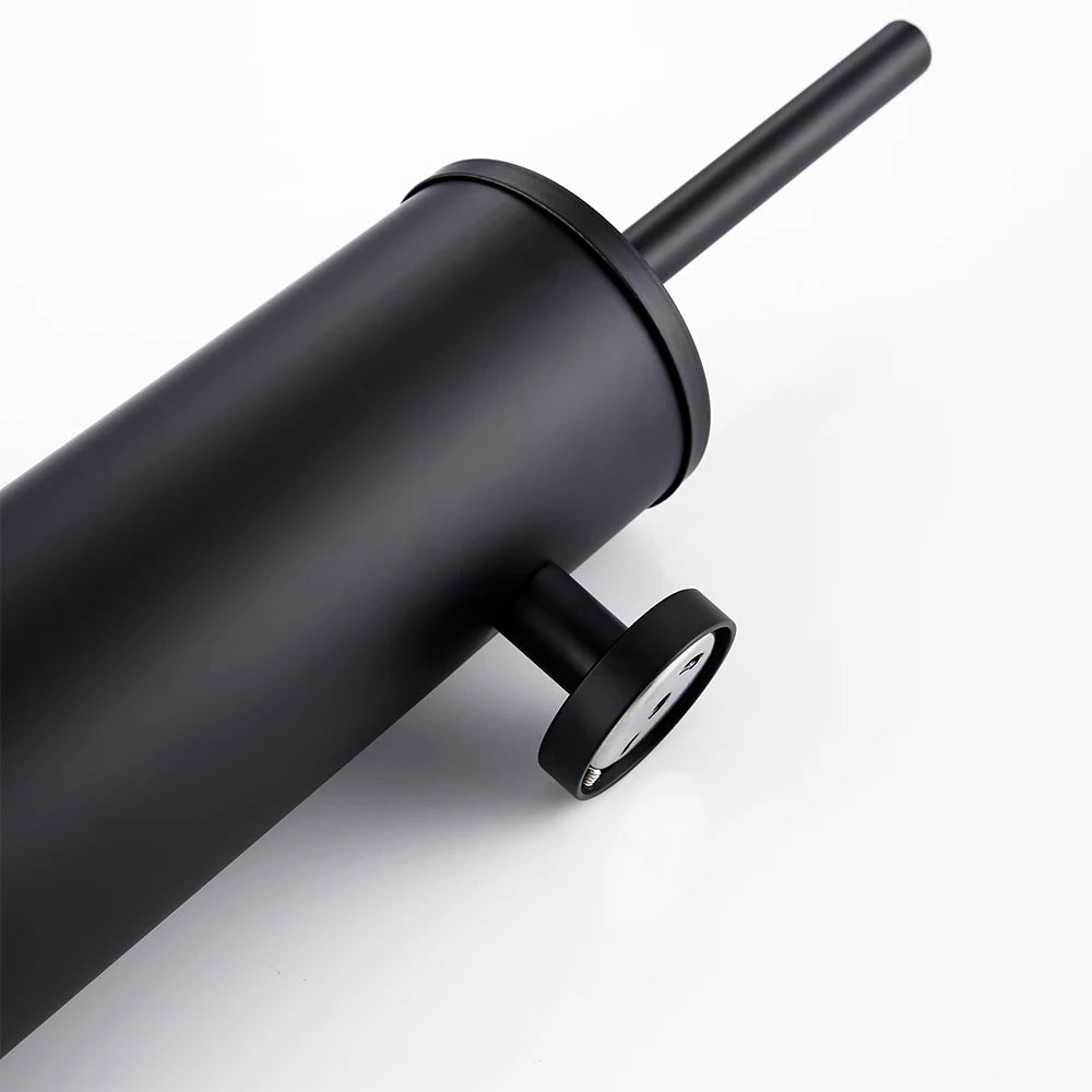 Black Toilet Brush Holder In Wall For Bathroom Set Modern Style 304 Stainless Steel Material No Dead Toilet Cleaning
