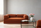 EU warehouse European retro high-end corduroy sofa vacuum compression folding sofa bed can be customized living room bedroom fur