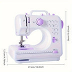 Electric Sewing Machine with Extension Table, Foot Pedal, Light, and Sewing Kit Tools for 12 Built-in Stitches and 2 Speeds