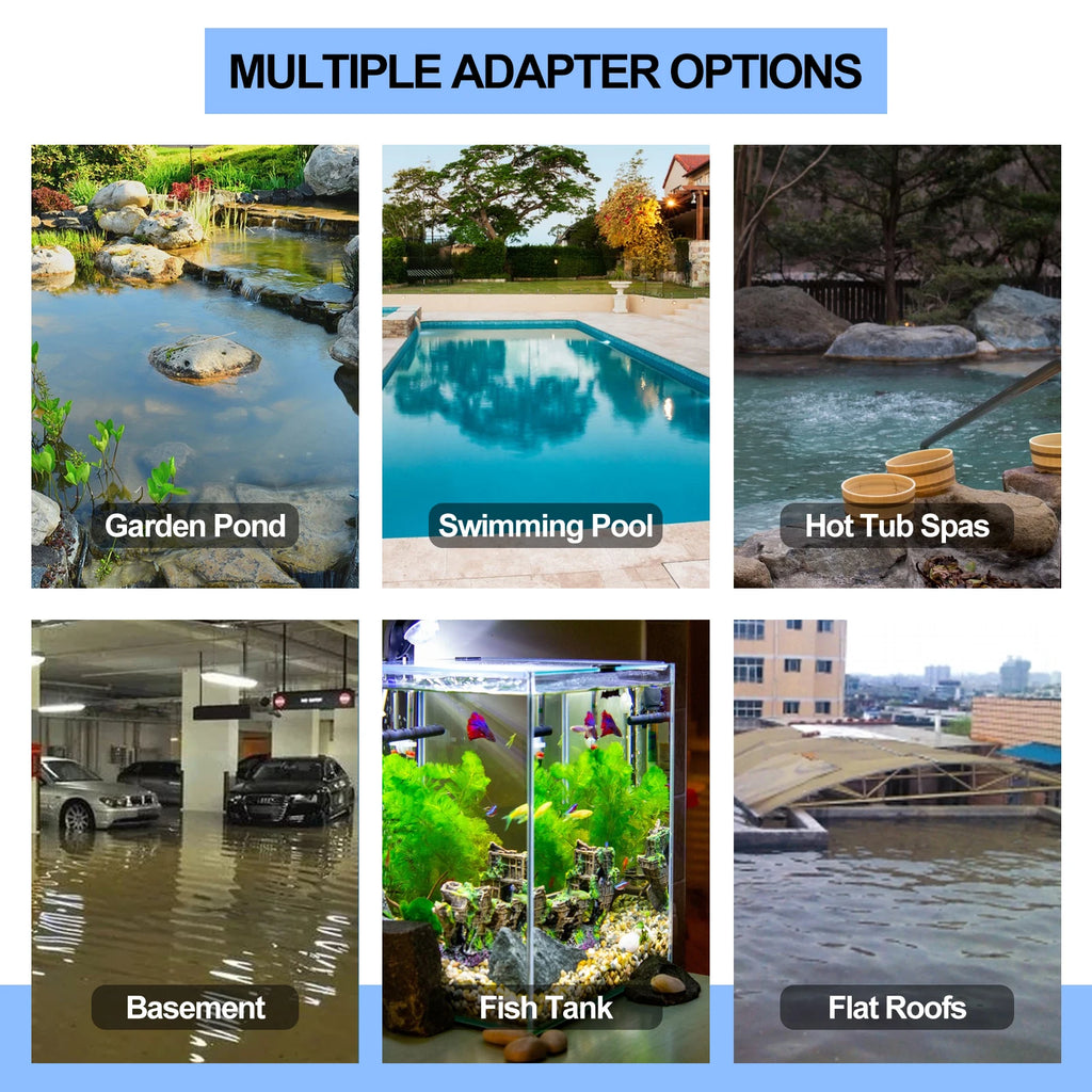 Portable 2900 GPH Sump Pump for Pools, Basements & Ponds