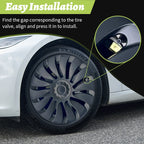 4PCS Design for TESLA Model Y 2020-2024 Vehicle Full Coverage Blade Wheel Cover Cap 19 Inches Hubcaps  Automobile Accessories