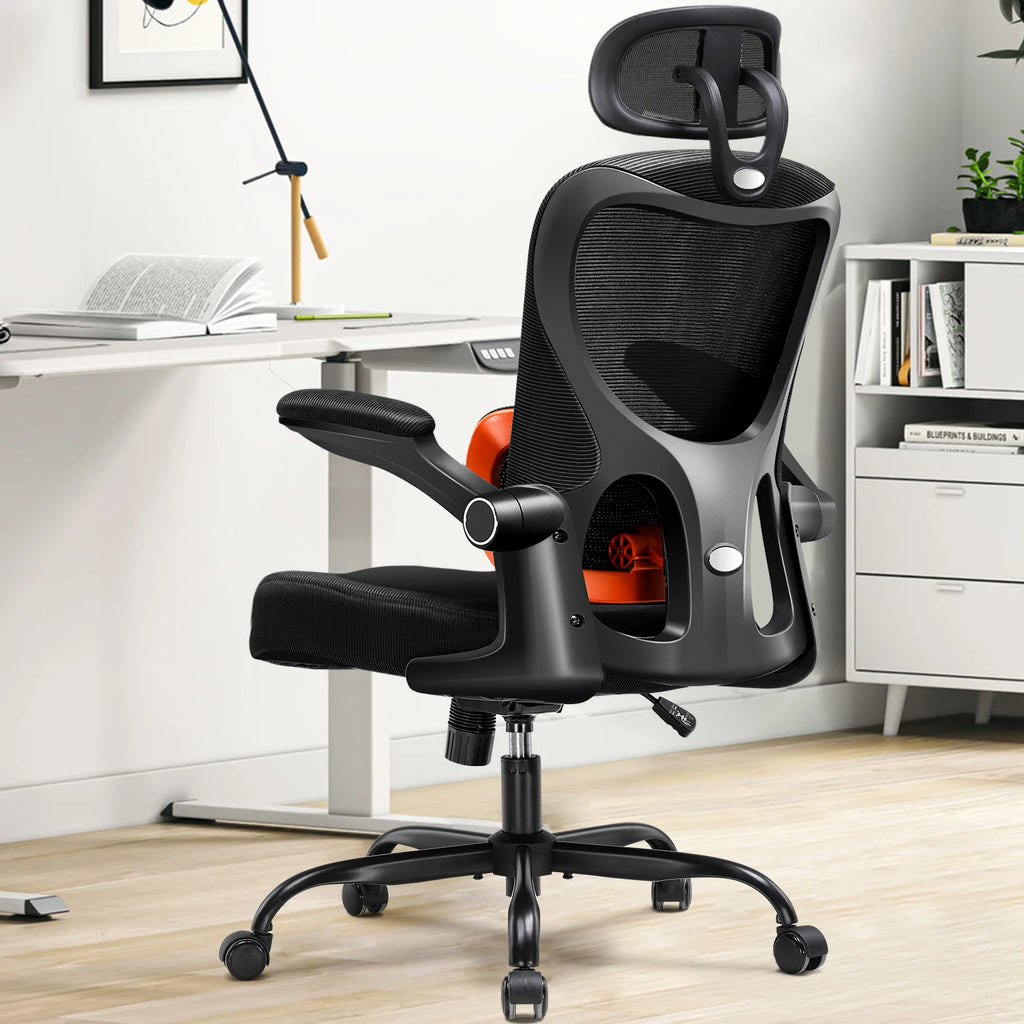 Comhoma Office Chair Ergonomic Desk Chair with Flip-Up Armrests, 3D Headrest Executive Desk Chair Comfy